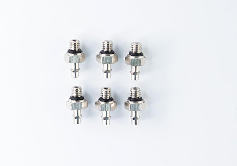 The Digi Sync M6-6x1.0x20 - Threaded Vacuum Port Adapters Fittings for Carburetor or Throttle Body - Nickel-Plated Brass - QUALITY SET - Pack of 6 - Not KL - Image 4
